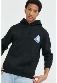 HUF bluza męska kolor czarny z kapturem z nadrukiem. Typ kołnierza: kaptur. Kolor: czarny. Wzór: nadruk #5