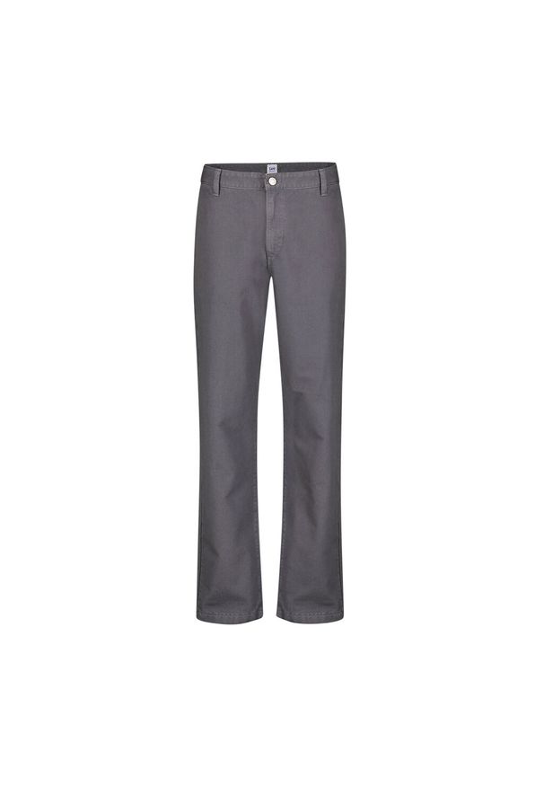 Lee - LEE MĘSKIE SPODNIE MATERIAŁOWE RELAXED WORKWEAR CHINO DARK MUTE GRAY 112355785 L78K008531. Materiał: materiał
