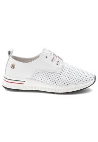 Półbuty damskie Artiker, cholewka ze skóry naturalnej licowej klasyczne wiązanie sportowy fason, białe, 54C1760. Okazja: na co dzień. Zapięcie: sznurówki. Kolor: biały. Materiał: skóra. Szerokość cholewki: normalna. Styl: sportowy, klasyczny #6