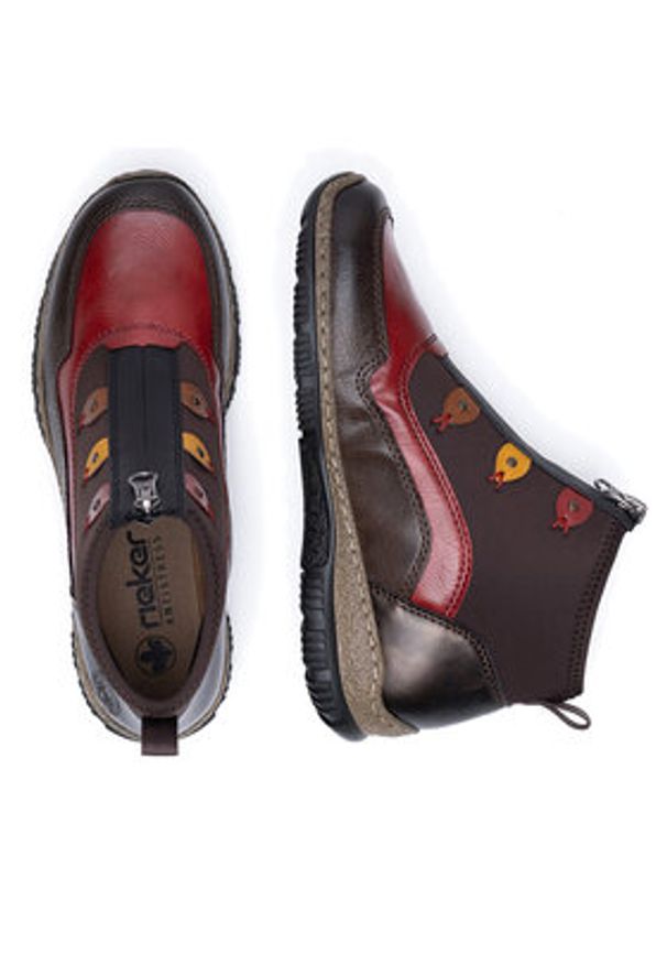 Rieker Botki N3277-25 Brązowy. Kolor: brązowy. Materiał: materiał