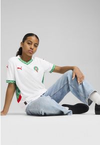 Puma - Młodzieżowa koszulka wyjazdowa Maroko 2025 PUMA White Fast Green Red. Kolor: biały, czerwony, wielokolorowy, zielony