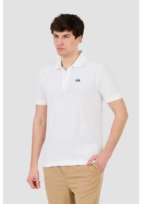 La Martina - LA MARTINA Białe męskie polo z małym logo, Rozmiar M. Typ kołnierza: polo. Kolor: biały #6