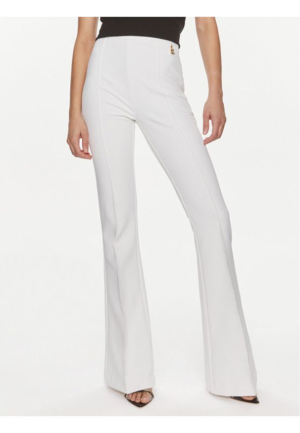 Elisabetta Franchi Spodnie materiałowe PA-026-41E2-V250 Biały Regular Fit. Kolor: biały. Materiał: syntetyk