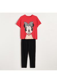 Reserved - Bawełniana piżama Minnie Mouse - Czerwony. Kolor: czerwony. Materiał: bawełna. Wzór: motyw z bajki #1