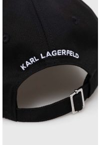Karl Lagerfeld czapka z daszkiem kolor czarny z aplikacją. Kolor: czarny. Materiał: materiał. Wzór: aplikacja #4
