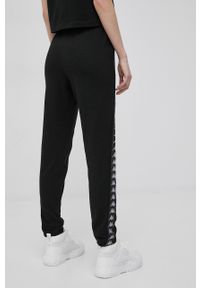 Kappa spodnie damskie kolor czarny z aplikacją. Stan: podwyższony. Kolor: czarny. Wzór: aplikacja #3