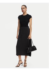 BOSS Sukienka koktajlowa C_Ficella 50559806 Czarny A-Line Fit. Kolor: czarny. Materiał: wiskoza. Styl: wizytowy #4