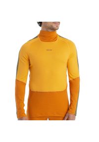 Koszulka Icebreaker Merino 200 Sonebula 0A59JT9461 - pomarańczowo-żółta. Kolor: pomarańczowy, wielokolorowy, żółty. Materiał: wełna, materiał. Sport: wspinaczka, fitness