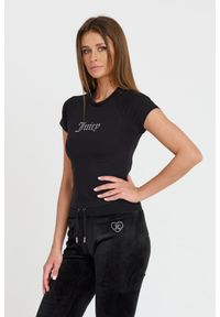 Juicy Couture - JUICY COUTURE Czarny t-shirt Retroshrunken Tee. Kolor: czarny #6