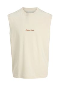 Jack & Jones Tank top Norrebro Emb 12292009 Écru Regular Fit. Materiał: bawełna #1