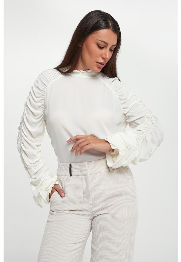 Twinset Milano - Bluzka damska z wiskozowej krepy TWINSET. Materiał: wiskoza