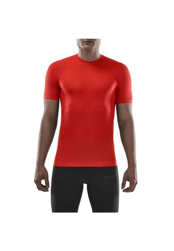 Koszulka do biegania z krótkim rękawem męska CEP Ultralight. Kolor: czerwony. Długość rękawa: krótki rękaw. Długość: krótkie