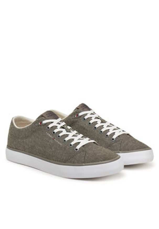 TOMMY HILFIGER - Tommy Hilfiger Tenisówki Th Hi Vulc Low Core Chambray FM0FM05389 Szary. Kolor: szary. Materiał: materiał