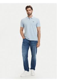 BOSS Polo Pl Goc Birdie 3 50559355 Niebieski jasny Regular Fit. Typ kołnierza: polo. Kolor: niebieski. Materiał: bawełna #5