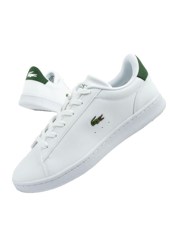 Buty damskie sportowe Lacoste Carnaby trampki. Kolor: biały, zielony, wielokolorowy. Sport: turystyka piesza