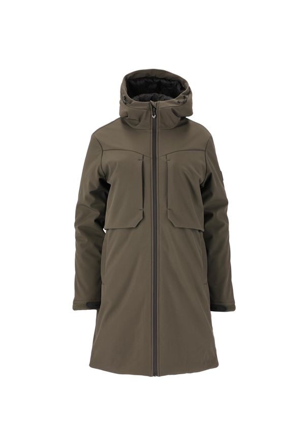 Damska kurtka wodoodporna Weather Report Tulson W-PRO 8000. Kolor: wielokolorowy, brązowy, czarny. Materiał: softshell, materiał. Sport: turystyka piesza