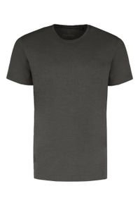 Volcano - Gładka koszulka TM-MODE. Kolor: szary. Materiał: bawełna, materiał. Długość rękawa: krótki rękaw. Długość: krótkie. Wzór: gładki. Styl: klasyczny #1