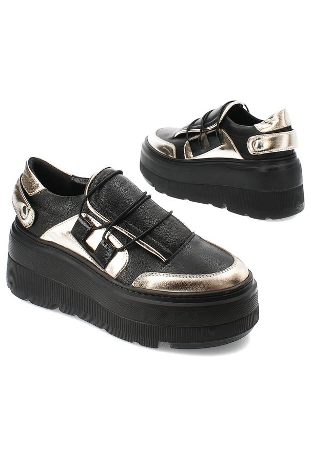 Czarne Sneakersy Armodo Modne Obuwie Damskie. Okazja: na co dzień. Kolor: czarny. Materiał: jeans, skóra. Styl: elegancki, casual