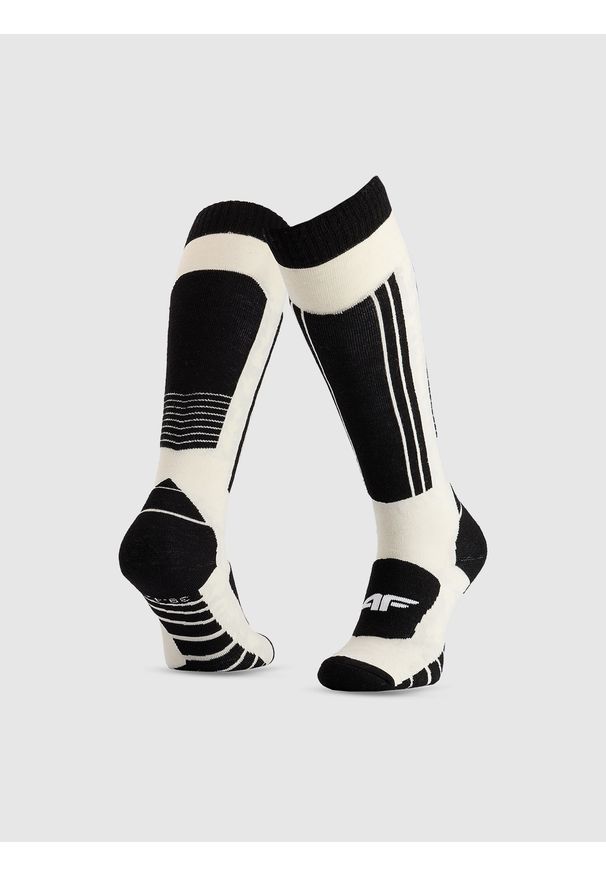 4f - 4F Skarpety narciarskie z wełną merino uniseks - białe 39-42. Kolor: biały. Materiał: wełna. Sport: narciarstwo