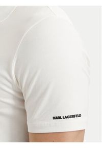 Karl Lagerfeld - KARL LAGERFELD Polo 745024 563221 Biały Regular Fit. Typ kołnierza: polo. Kolor: biały. Materiał: bawełna #4