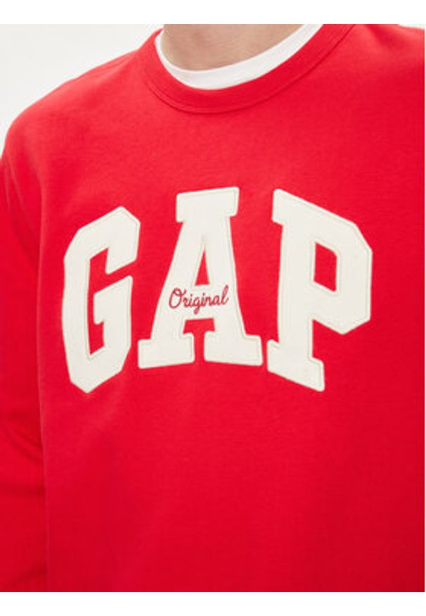 GAP - Gap Bluza 852079-08 Czerwony Regular Fit. Kolor: czerwony. Materiał: bawełna