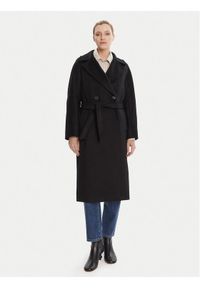 Weekend Max Mara Płaszcz wełniany Resina 2525016031 Czarny Regular Fit. Kolor: czarny. Materiał: wełna