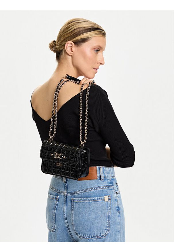 Guess Torebka Nadira Mini HWQT84 24780 Czarny. Kolor: czarny. Materiał: skórzane