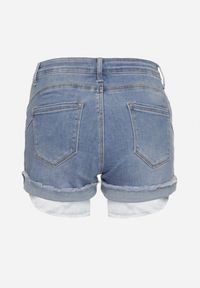 Born2be - Niebieskie Jeansowe Szorty z Wysokim Stanem o Asymetrycznym Wykończeniu z Efektem Push-Up Afisea. Okazja: na co dzień. Stan: podwyższony. Kolor: niebieski. Materiał: jeans. Styl: casual #6