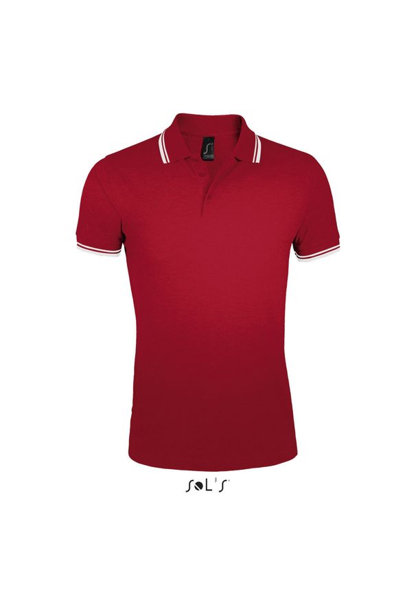 SOL'S - Polo Sol's Pasadena. Typ kołnierza: polo. Kolor: czerwony, wielokolorowy, biały. Styl: elegancki