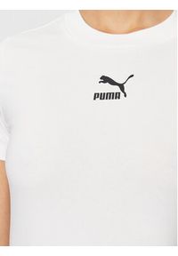 Puma T-Shirt Classics 535610 Biały Tight Fit. Kolor: biały. Materiał: bawełna #2