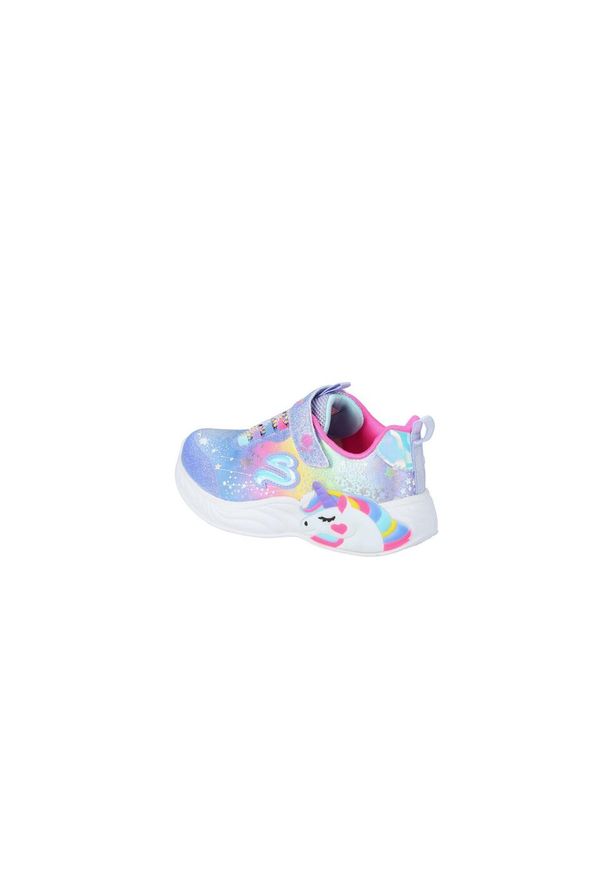 skechers - Buty do chodzenia dla dzieci Skechers Slights Unicorn Dreams. Zapięcie: rzepy. Kolor: niebieski, wielokolorowy. Materiał: guma, syntetyk, materiał. Szerokość cholewki: normalna. Model: Skechers Sport. Sport: turystyka piesza