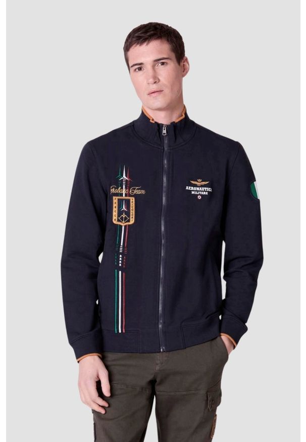 Aeronautica Militare - AERONAUTICA MILITARE Granatowa bluza męska Embroidered Frecce Tricolori, Rozmiar 3XL. Kolor: niebieski