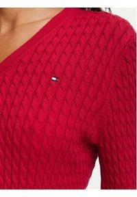TOMMY HILFIGER - Tommy Hilfiger Sweter WW0WW44987 Czerwony Regular Fit. Kolor: czerwony. Materiał: bawełna #5