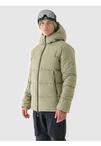 4f - 4F Kurtka narciarska membrana 5000 męska - khaki 3XL. Okazja: na co dzień. Typ kołnierza: kaptur. Kolor: brązowy, oliwkowy, wielokolorowy. Materiał: dzianina, materiał, tkanina, poliester. Wzór: gładki. Sezon: zima. Styl: casual, klasyczny, sportowy #1