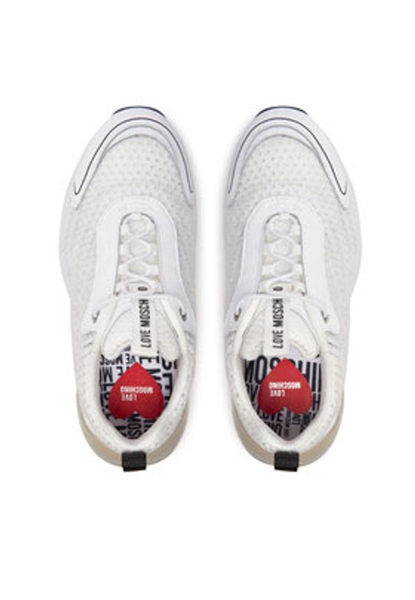 Love Moschino - LOVE MOSCHINO Sneakersy JA15655G0IIQD10A Biały. Kolor: biały. Materiał: materiał