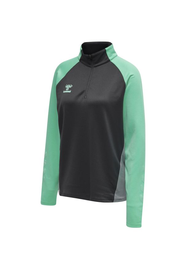 Bluza sportowa damska Hummel Action Half Zip. Kolor: wielokolorowy, szary, zielony. Materiał: elastan, poliester