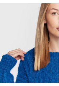 TwinSet - TWINSET Sweter 222TT334 Granatowy Relaxed Fit. Kolor: niebieski. Materiał: syntetyk
