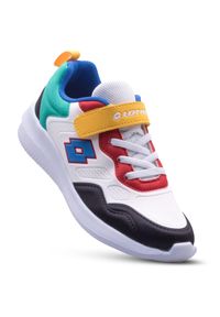 Buty dziecięce LOTTO RITMO K lifestylowe sneakersy. Zapięcie: rzepy. Kolor: biały, czarny, wielokolorowy. Sport: turystyka piesza