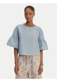 Weekend Max Mara Bluzka Break 2615111152 Błękitny Loose Fit. Kolor: niebieski. Materiał: syntetyk, bawełna #1