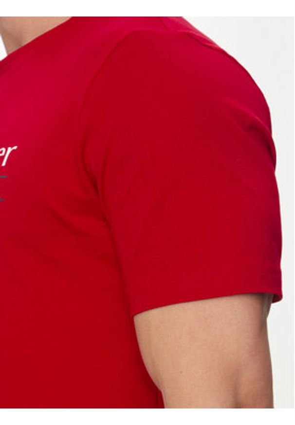 TOMMY HILFIGER - Tommy Hilfiger T-Shirt Center Stack MW0MW38621 Czerwony Regular Fit. Kolor: czerwony. Materiał: bawełna