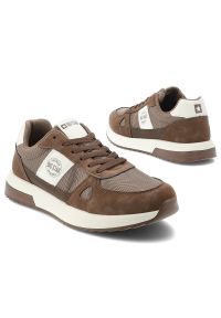 Big-Star - Sneakersy męskie Big Star, tekstylna cholewka wzmocnienia ze skóry ekologicznej sznurowany fason amortyzująca gruba podeszwa, brązowe, TT174353. Okazja: na spacer, na co dzień. Zapięcie: sznurówki. Kolor: brązowy. Materiał: skóra ekologiczna. Szerokość cholewki: normalna. Sport: turystyka piesza #2