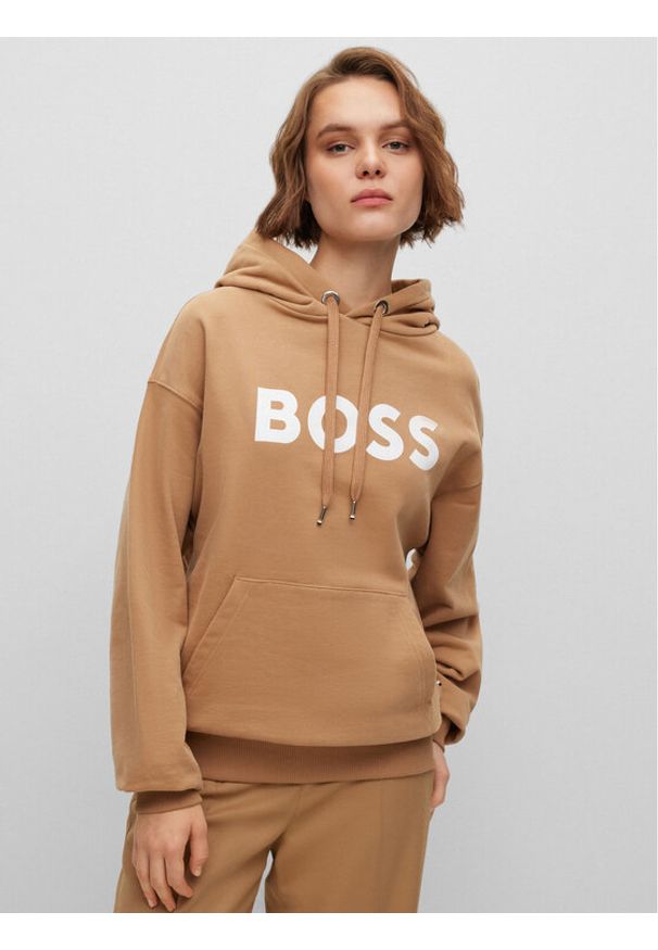 BOSS - Boss Bluza 50490635 Brązowy Regular Fit. Kolor: brązowy
