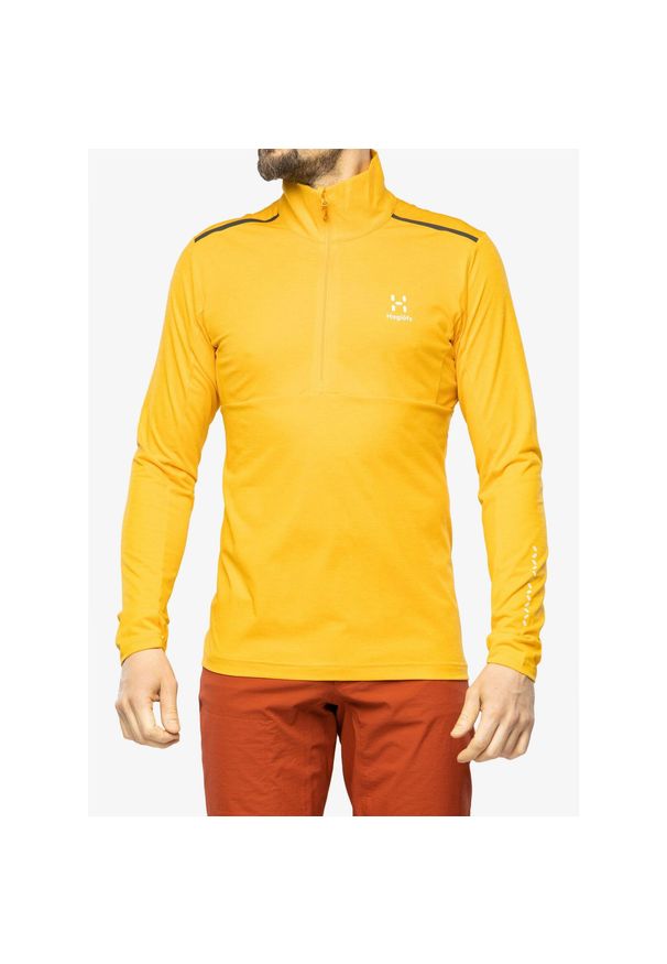 Haglöfs - Bluza z zamkiem 1/2 Haglofs męska L.I.M Strive Mid Top. Kolor: żółty. Styl: sportowy. Sport: turystyka piesza