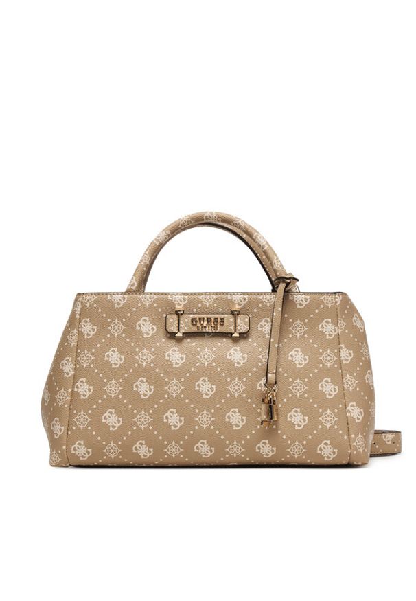 Guess Torebka Carrie Logo HWGP98 98060 Beżowy. Kolor: beżowy. Materiał: skórzane