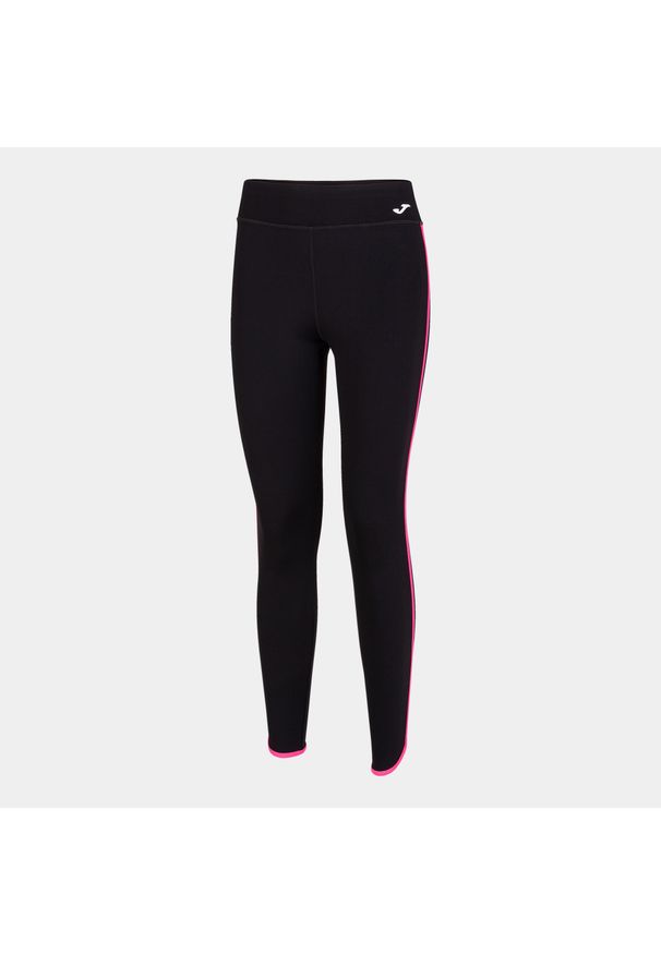 Długie legginsy damskie Joma Combi Torneo, czarne/geranium pink, roz. L. Kolor: wielokolorowy, czarny, różowy. Długość: długie