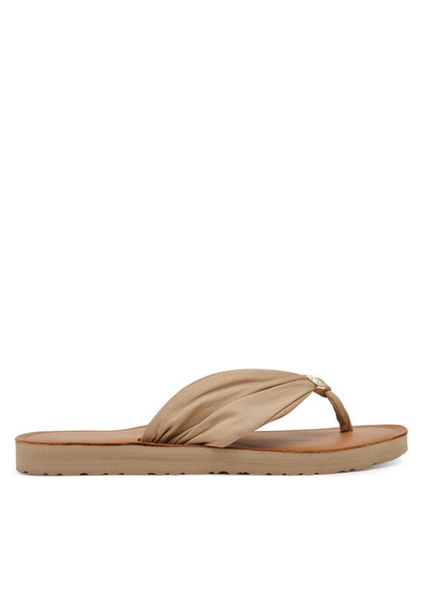 TOMMY HILFIGER - Tommy Hilfiger Japonki Th Elevated Beach Sandal FW0FW06985 Brązowy. Kolor: brązowy. Materiał: materiał