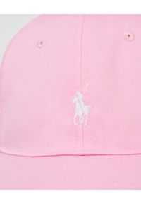 Ralph Lauren - RALPH LAUREN - Różowa czapka z daszkiem i haftowanym logo. Kolor: różowy, wielokolorowy, fioletowy. Materiał: bawełna. Wzór: haft #6