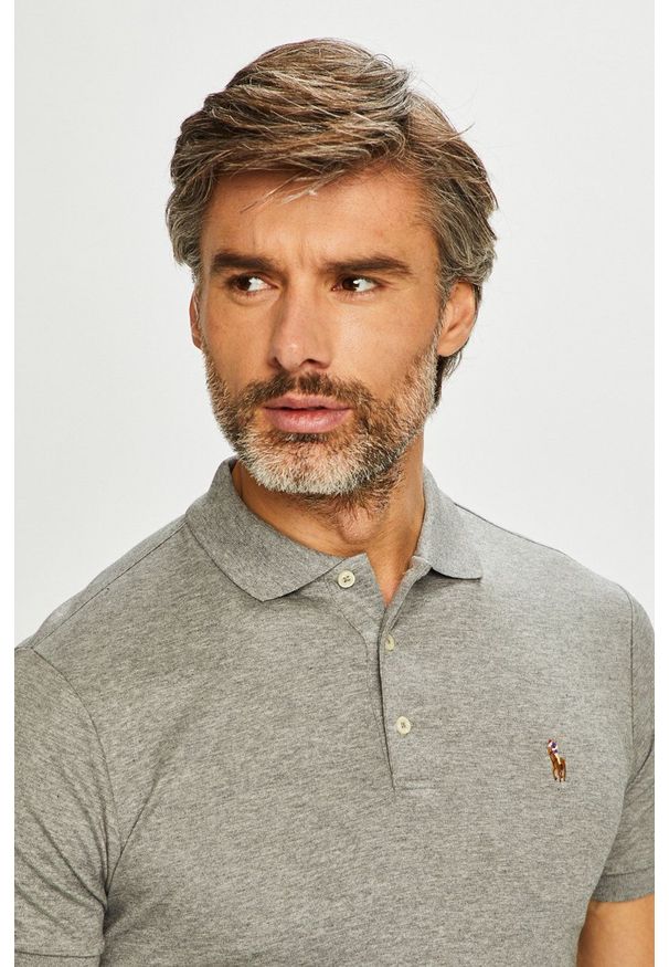 Polo Ralph Lauren - Polo. Okazja: na co dzień. Typ kołnierza: polo. Kolor: szary. Materiał: dzianina. Długość: krótkie. Styl: casual