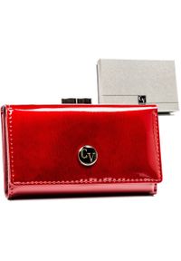 4U CAVALDI - Portfel lakierowany Cavaldi H23-1-SH czerwony. Kolor: czerwony. Materiał: lakier