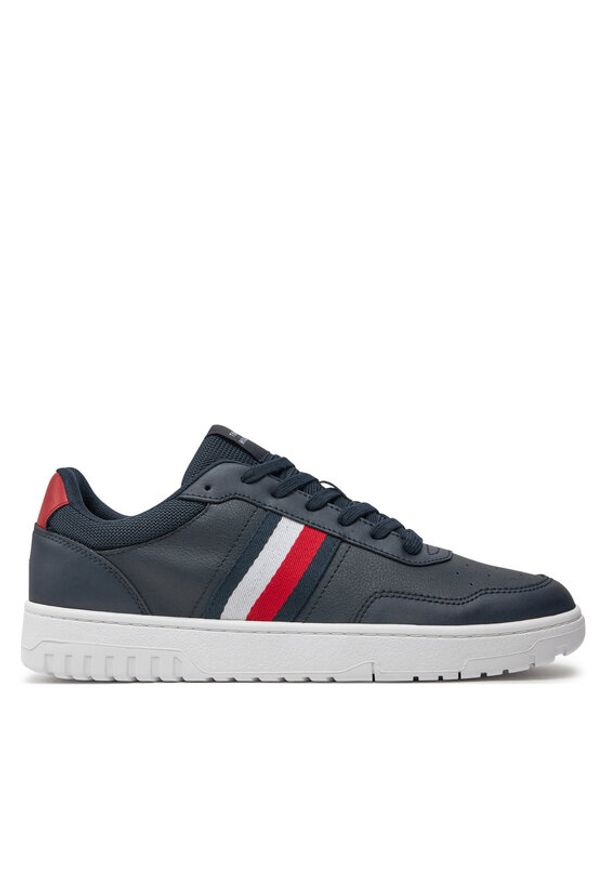 TOMMY HILFIGER - Tommy Hilfiger Sneakersy Th Basket Core Lite FM0FM05116 Granatowy. Kolor: niebieski. Materiał: materiał